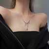 Women's Water Drop Pendant Alloy Necklace Electroplated Geometric O Chain Hip Hop Sweater Chain Fashion Jewelry
