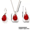 Women's Water Drop Rhinestone Necklace And Earrings Jewelry Set In Electroplated Copper With Snake Bone Chain