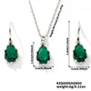 Women's Water Drop Rhinestone Necklace And Earrings Jewelry Set In Electroplated Copper With Snake Bone Chain