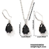 Women's Water Drop Rhinestone Necklace And Earrings Jewelry Set In Electroplated Copper With Snake Bone Chain