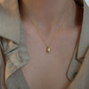 Women's Water Drop Sterling Silver Clavicle Chain With Geometric Pattern And Platinum Plated Electroplating