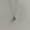 Women's Water Drop Sterling Silver Clavicle Chain With Geometric Pattern And Platinum Plated Electroplating