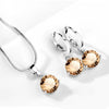 Women's Water Drop Zircon Jewelry Set With Necklace And Earrings Love Bell Cartoon Style Mixed Gem Inlay Snake Bone Chain Electroplated