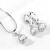 Women's Water Drop Zircon Jewelry Set With Necklace And Earrings Love Bell Cartoon Style Mixed Gem Inlay Snake Bone Chain Electroplated