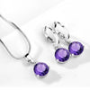 Women's Water Drop Zircon Jewelry Set With Necklace And Earrings Love Bell Cartoon Style Mixed Gem Inlay Snake Bone Chain Electroplated