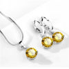 Women's Water Drop Zircon Jewelry Set With Necklace And Earrings Love Bell Cartoon Style Mixed Gem Inlay Snake Bone Chain Electroplated
