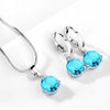 Women's Water Drop Zircon Jewelry Set With Necklace And Earrings Love Bell Cartoon Style Mixed Gem Inlay Snake Bone Chain Electroplated