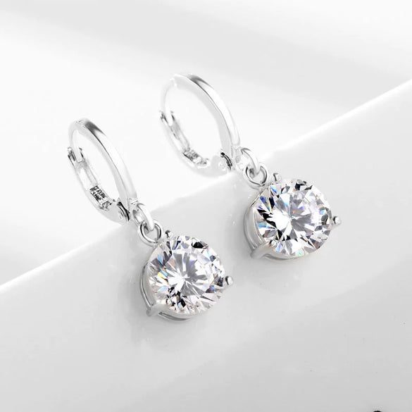 Women's Water Drop Zircon Jewelry Set With Necklace And Earrings Love Bell Cartoon Style Mixed Gem Inlay Snake Bone Chain Electroplated