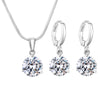 Women's Water Drop Zircon Jewelry Set With Necklace And Earrings Love Bell Cartoon Style Mixed Gem Inlay Snake Bone Chain Electroplated