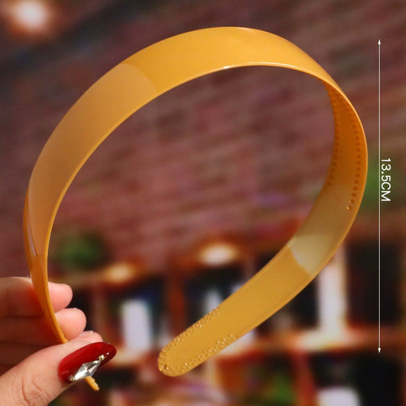 Women's Wavy Frosted Resin Hair Hoop Headband Solid Color Nonslip Hairband Handmade Simple Everyday Hair Accessory