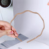 Women's Wavy Frosted Resin Hair Hoop Headband Solid Color Nonslip Hairband Handmade Simple Everyday Hair Accessory