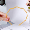Women's Wavy Frosted Resin Hair Hoop Headband Solid Color Nonslip Hairband Handmade Simple Everyday Hair Accessory