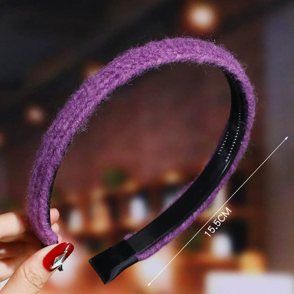 Women's Wavy Frosted Resin Hair Hoop Headband Solid Color Nonslip Hairband Handmade Simple Everyday Hair Accessory
