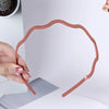 Women's Wavy Frosted Resin Hair Hoop Headband Solid Color Nonslip Hairband Handmade Simple Everyday Hair Accessory