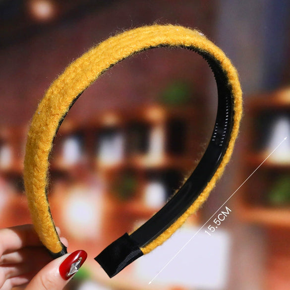 Women's Wavy Frosted Resin Hair Hoop Headband Solid Color Nonslip Hairband Handmade Simple Everyday Hair Accessory