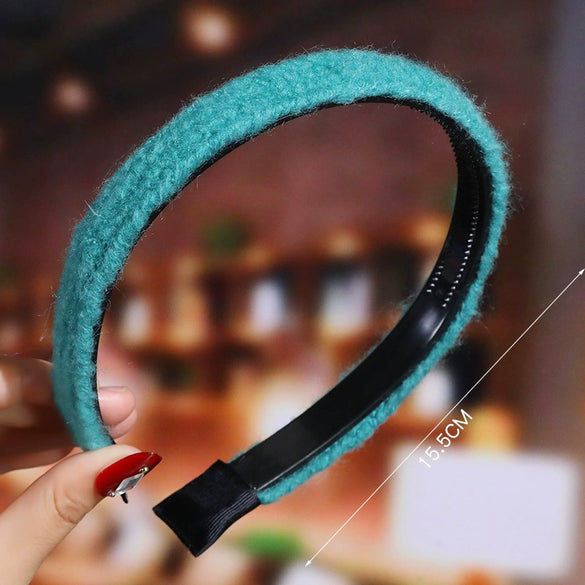 Women's Wavy Frosted Resin Hair Hoop Headband Solid Color Nonslip Hairband Handmade Simple Everyday Hair Accessory