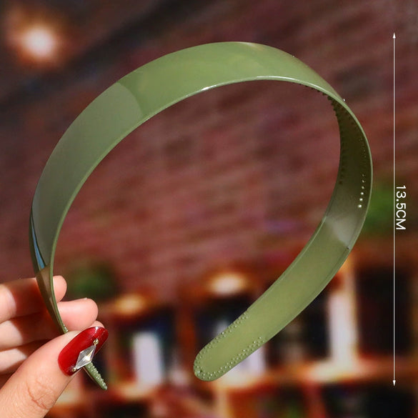Women's Wavy Frosted Resin Hair Hoop Headband Solid Color Nonslip Hairband Handmade Simple Everyday Hair Accessory