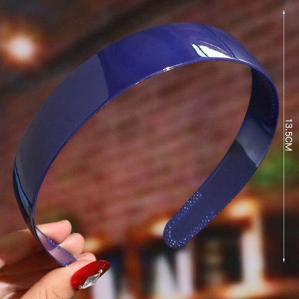 Women's Wavy Frosted Resin Hair Hoop Headband Solid Color Nonslip Hairband Handmade Simple Everyday Hair Accessory