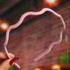 Women's Wavy Frosted Resin Hair Hoop Headband Solid Color Nonslip Hairband Handmade Simple Everyday Hair Accessory