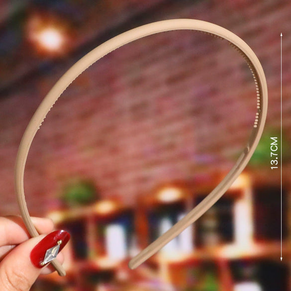 Women's Wavy Frosted Resin Hair Hoop Headband Solid Color Nonslip Hairband Handmade Simple Everyday Hair Accessory