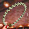 Women's Wavy Frosted Resin Hair Hoop Headband Solid Color Nonslip Hairband Handmade Simple Everyday Hair Accessory