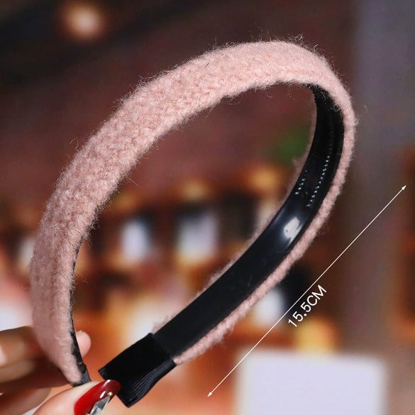 Women's Wavy Frosted Resin Hair Hoop Headband Solid Color Nonslip Hairband Handmade Simple Everyday Hair Accessory