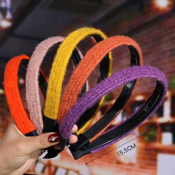 Women's Wavy Frosted Resin Hair Hoop Headband Solid Color Nonslip Hairband Handmade Simple Everyday Hair Accessory