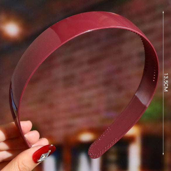 Women's Wavy Frosted Resin Hair Hoop Headband Solid Color Nonslip Hairband Handmade Simple Everyday Hair Accessory