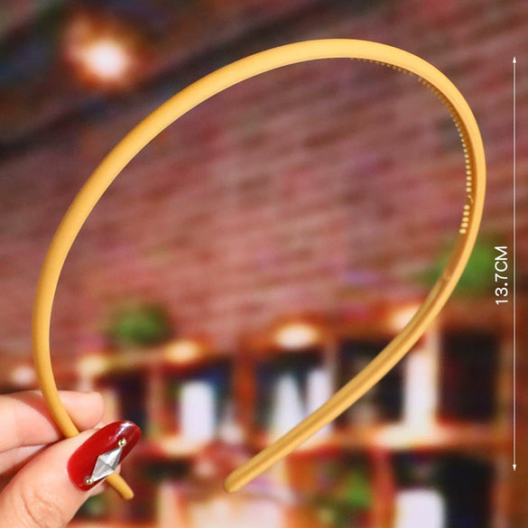 Women's Wavy Frosted Resin Hair Hoop Headband Solid Color Nonslip Hairband Handmade Simple Everyday Hair Accessory