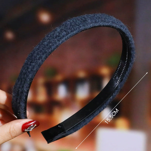 Women's Wavy Frosted Resin Hair Hoop Headband Solid Color Nonslip Hairband Handmade Simple Everyday Hair Accessory