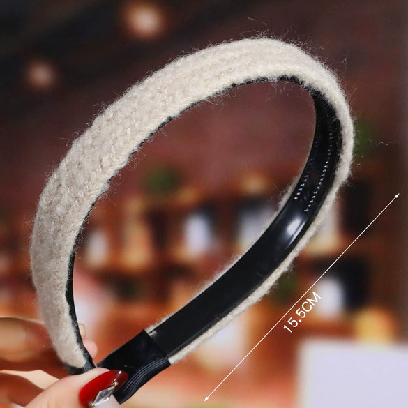 Women's Wavy Frosted Resin Hair Hoop Headband Solid Color Nonslip Hairband Handmade Simple Everyday Hair Accessory