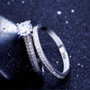 Women's Wedding Copper Ring With Geometric Design And Zircon Treatment