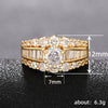 Women's Wedding Ring Copper Crystal Zircon Retro Geometric Design