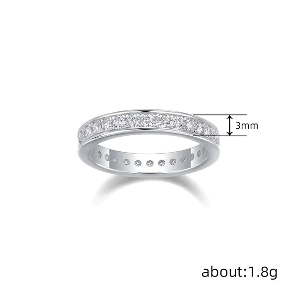 Women's Wedding Stacking Copper Ring With Microencrusted Zirconia And Geometric Design
