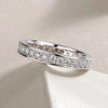 Women's Wedding Stacking Copper Ring With Microencrusted Zirconia And Geometric Design