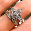 Women's Wedding Stacking Exaggerated Water Drop Geometric Copper Zirconia Ring Fashion Jewelry
