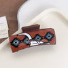 Women's Western Cowboy Style Handmade Plastic And Resin Playing Card Printed Shark Clip Hair Accessories