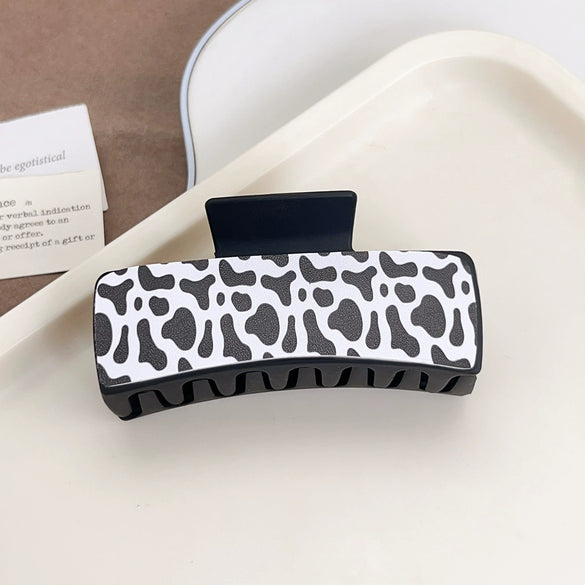 Women's Western Cowboy Style Handmade Plastic And Resin Playing Card Printed Shark Clip Hair Accessories