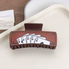 Women's Western Cowboy Style Handmade Plastic And Resin Playing Card Printed Shark Clip Hair Accessories