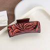 Women's Western Cowboy Style Handmade Plastic And Resin Playing Card Printed Shark Clip Hair Accessories