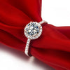 Women's White Copper Crown Ring With Fourclaw Simulated Diamond Zircon Adjustable Open Band And Platinumplated Finish