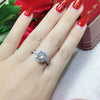 Women's White Copper Crown Ring With Fourclaw Simulated Diamond Zircon Adjustable Open Band And Platinumplated Finish