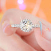 Women's White Copper Crown Ring With Fourclaw Simulated Diamond Zircon Adjustable Open Band And Platinumplated Finish