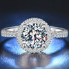 Women's White Copper Crown Ring With Fourclaw Simulated Diamond Zircon Adjustable Open Band And Platinumplated Finish