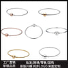 Women's White Copper Silver Plated Bracelet With Round Button And Snake Bone Chain Simple Geometric Jewelry