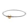 Women's White Copper Silver Plated Bracelet With Round Button And Snake Bone Chain Simple Geometric Jewelry