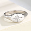 Women's White Copper Sixpointed Star Fashion Ring With Electroplating And Geometric Style