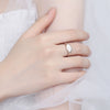 Women's White Copper Sixpointed Star Fashion Ring With Electroplating And Geometric Style