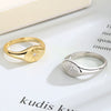Women's White Copper Sixpointed Star Fashion Ring With Electroplating And Geometric Style