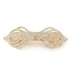 Women's White Crystal Hair Clip With Diamond Design And Electroplating Treatment